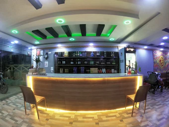 Bar with blue LED lighting